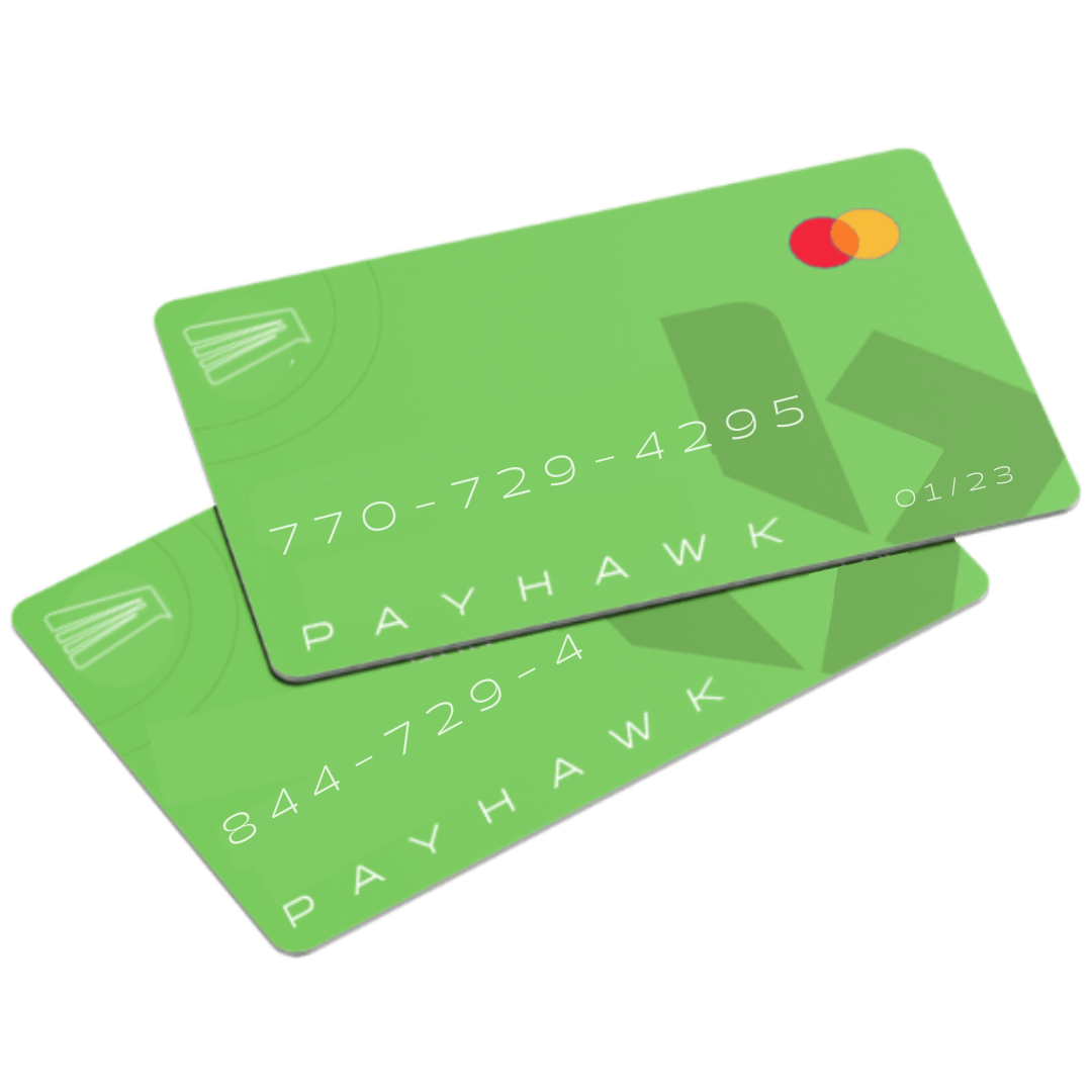 PayHawk processing solutions credit cards in light green